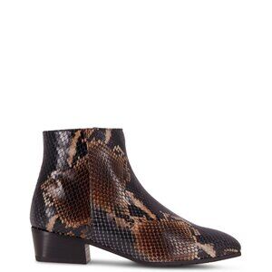 AQUATALIA FUOCO SNAKE PRINT NAVY/BROWN LEATHER BOOTIES SIZE 8 NWT